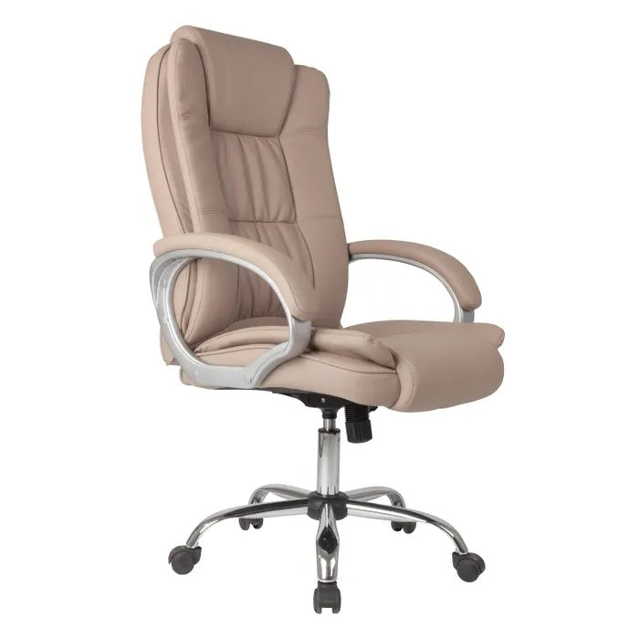 Titel in het Nederlands: **Ergonomische Bureaustoel met Verstelbare Hoogte en Lederen Bekleding**