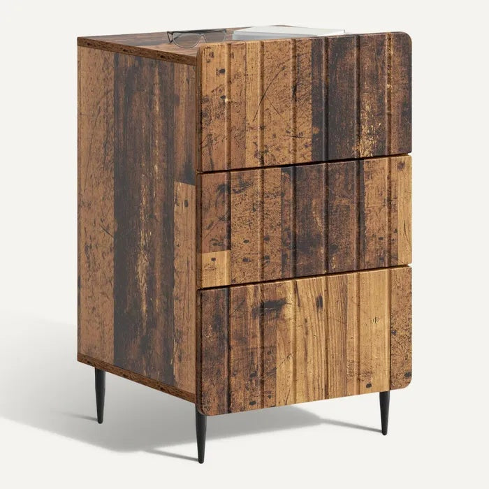 **Moderne houten kast met drie lades**